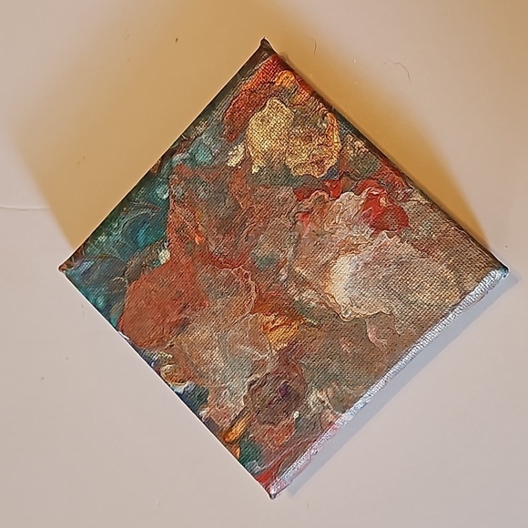 Hand Crafted acrylic pour fluid artwork upcycled wall decor handmade painting - Picture 4 of 12